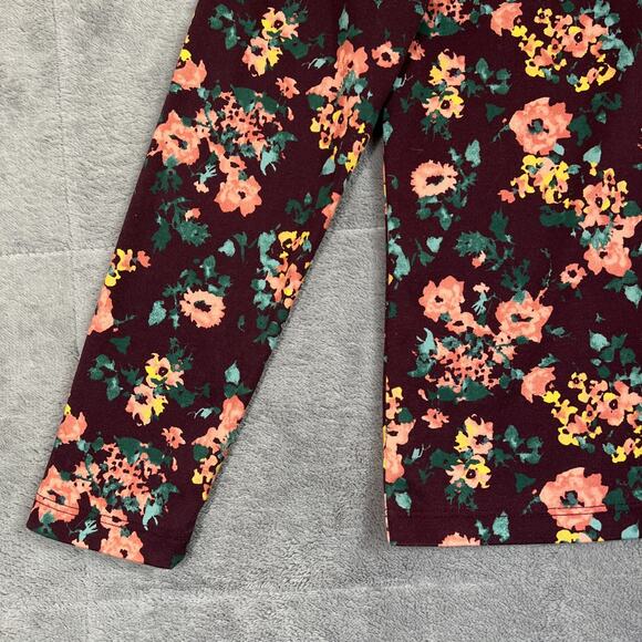 L.L. Bean Shirt Women's M Reg Dark Floral Pima Cotton Crewneck Tee Cottagecore - Picture 3 of 9